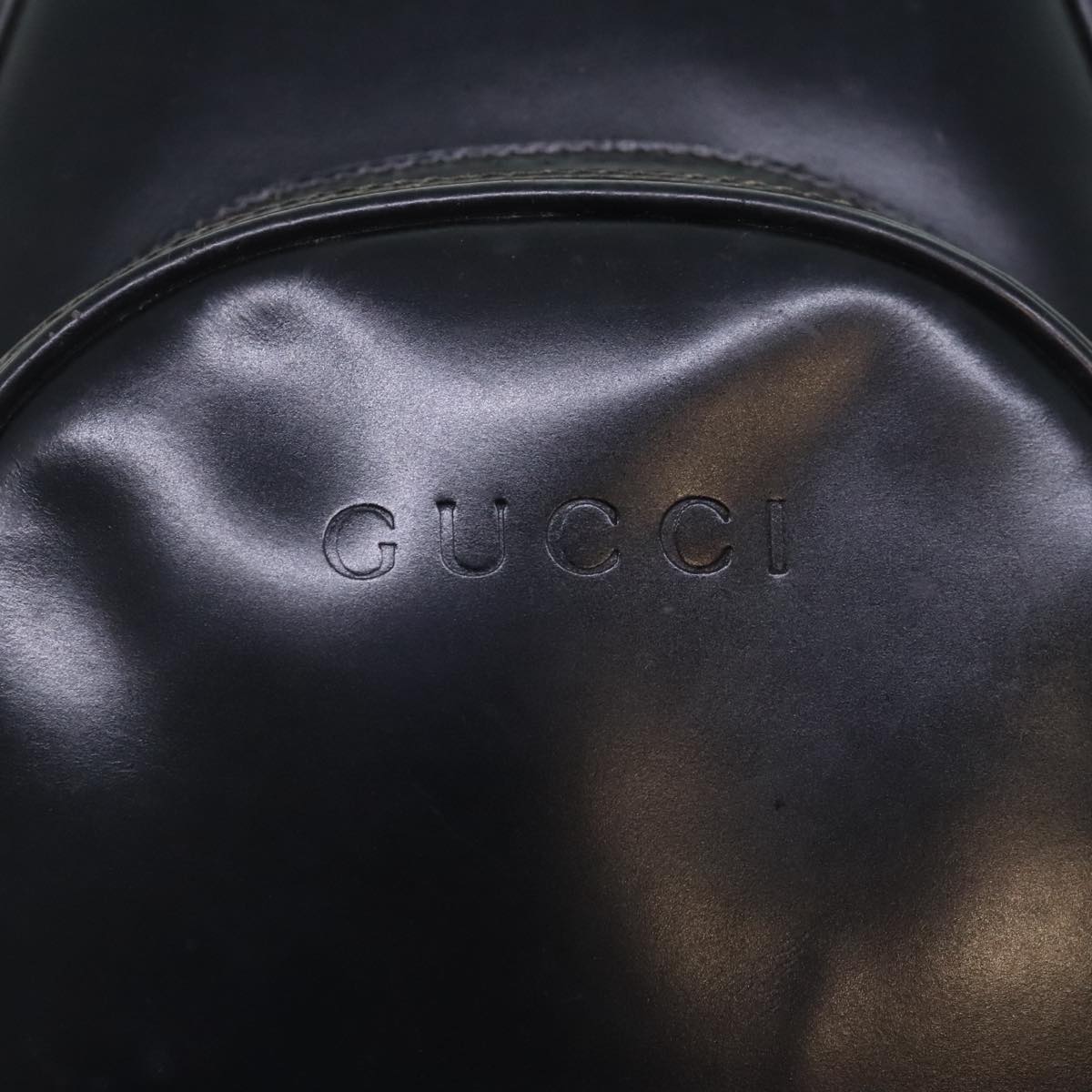 GUCCI Shoulder Bag Patent leather Black Gold 003 2113 0027 Auth 92598