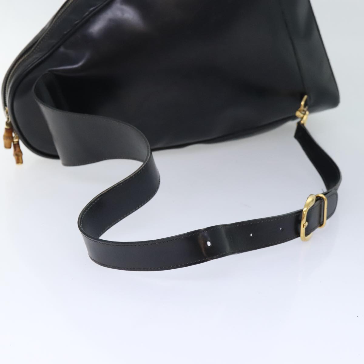 GUCCI Shoulder Bag Patent leather Black Gold 003 2113 0027 Auth 92598