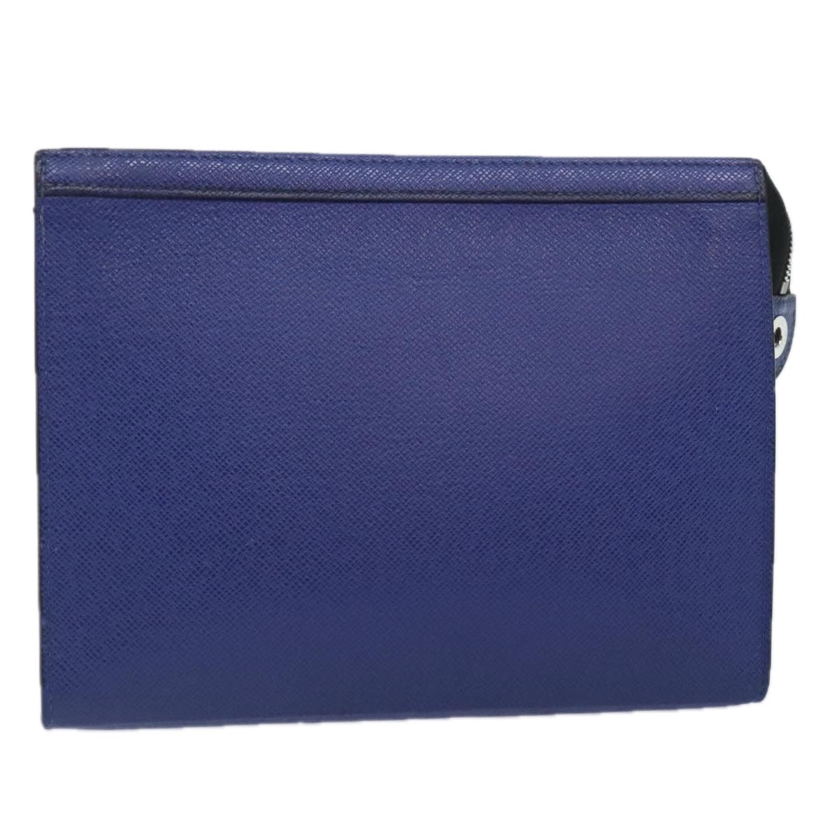 LOUIS VUITTON Taiga Pochette Voyage MM Clutch Bag Blue M30575 LV Auth 92645