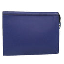 LOUIS VUITTON Taiga Pochette Voyage MM Clutch Bag Blue M30575 LV Auth 92645-1