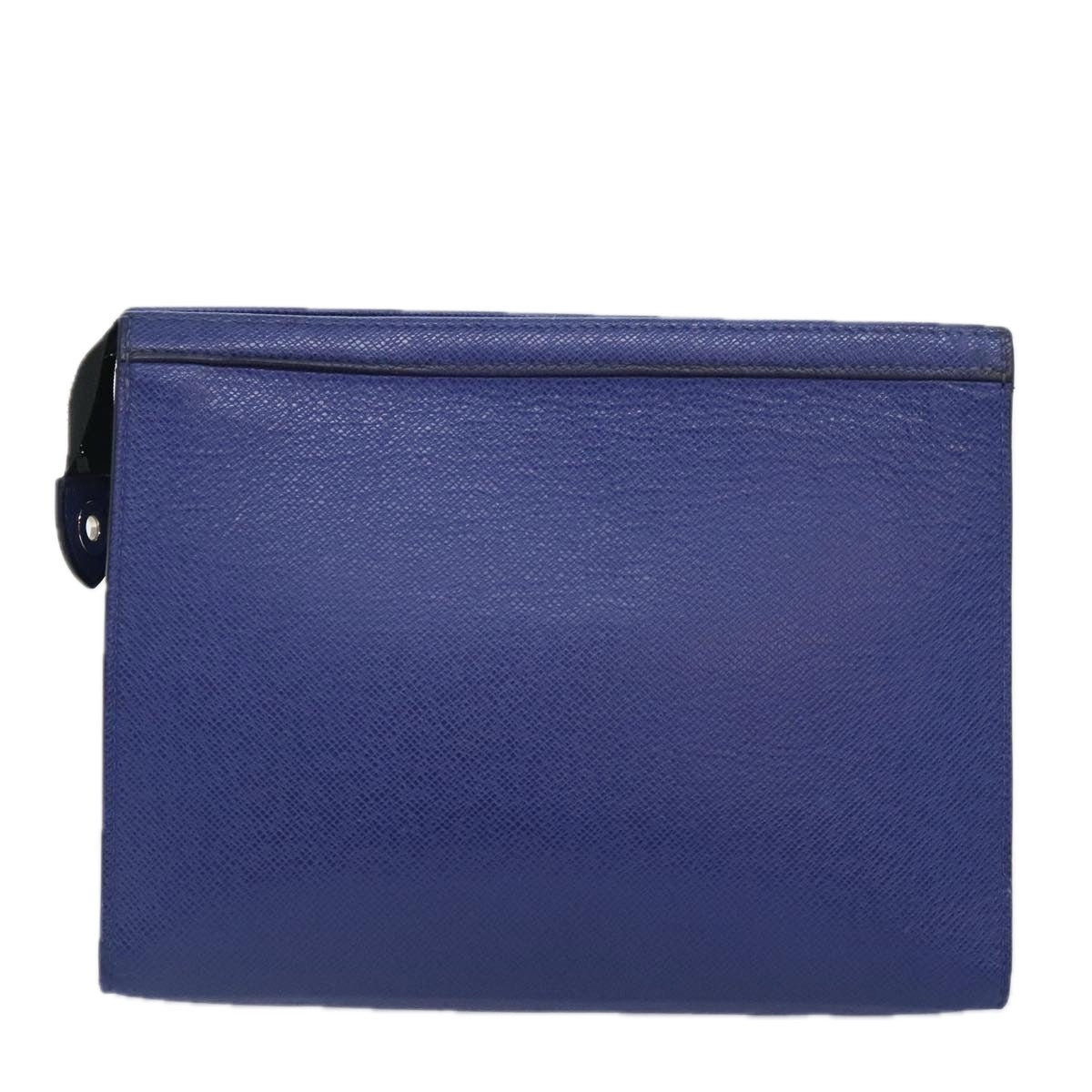 LOUIS VUITTON Taiga Pochette Voyage MM Clutch Bag Blue M30575 LV Auth 92645 - 0