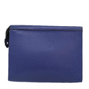 LOUIS VUITTON Taiga Pochette Voyage MM Clutch Bag Blue M30575 LV Auth 92645-2