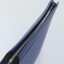 LOUIS VUITTON Taiga Pochette Voyage MM Clutch Bag Blue M30575 LV Auth 92645-5