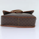 CELINE Macadam Canvas Circle Shoulder Bag PVC Leather Brown Gold Auth 92653-5