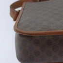 CELINE Macadam Canvas Circle Shoulder Bag PVC Leather Brown Gold Auth 92653-19