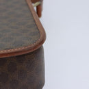 CELINE Macadam Canvas Circle Shoulder Bag PVC Leather Brown Gold Auth 92653-8