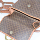 CELINE Macadam Canvas Circle Shoulder Bag PVC Leather Brown Gold Auth 92653-9