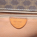 CELINE Macadam Canvas Circle Shoulder Bag PVC Leather Brown Gold Auth 92653-21