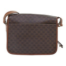 CELINE Macadam Canvas Circle Shoulder Bag PVC Leather Brown Gold Auth 92653-2