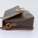 CELINE Macadam Canvas Circle Shoulder Bag PVC Leather Brown Gold Auth 92653-3