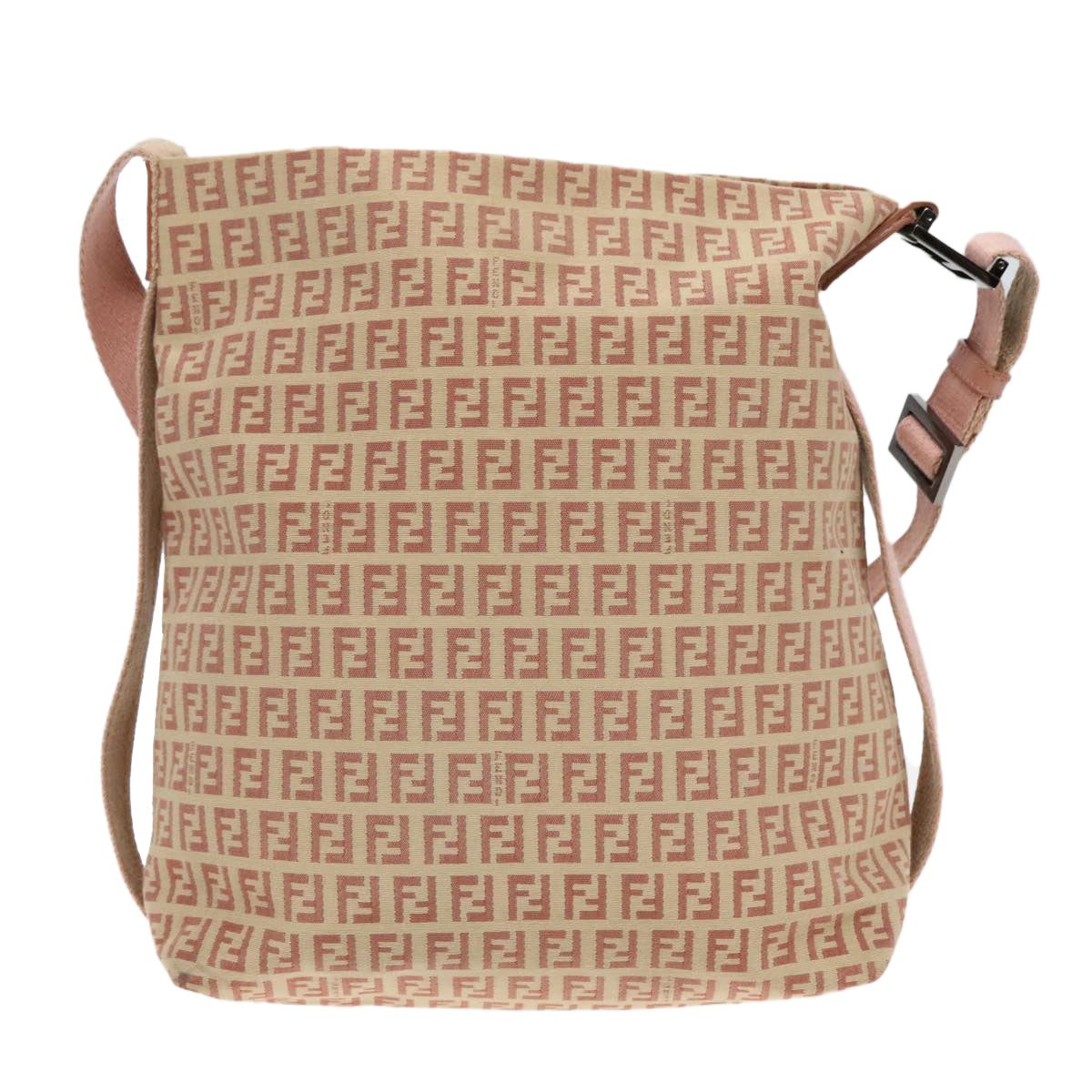 FENDI Zucchino Canvas Shoulder Bag Beige Auth 92675 - 0