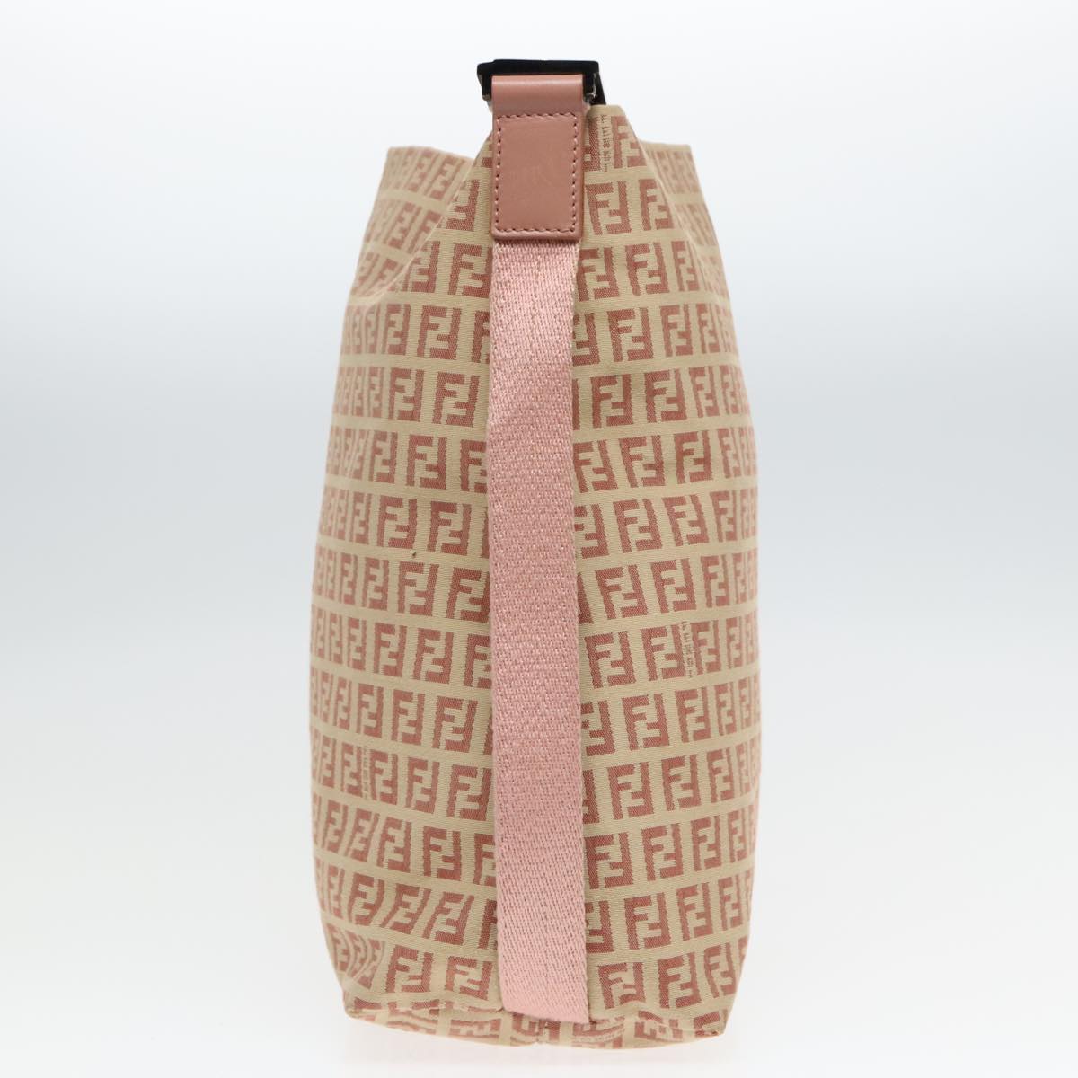 FENDI Zucchino Canvas Shoulder Bag Beige Auth 92675