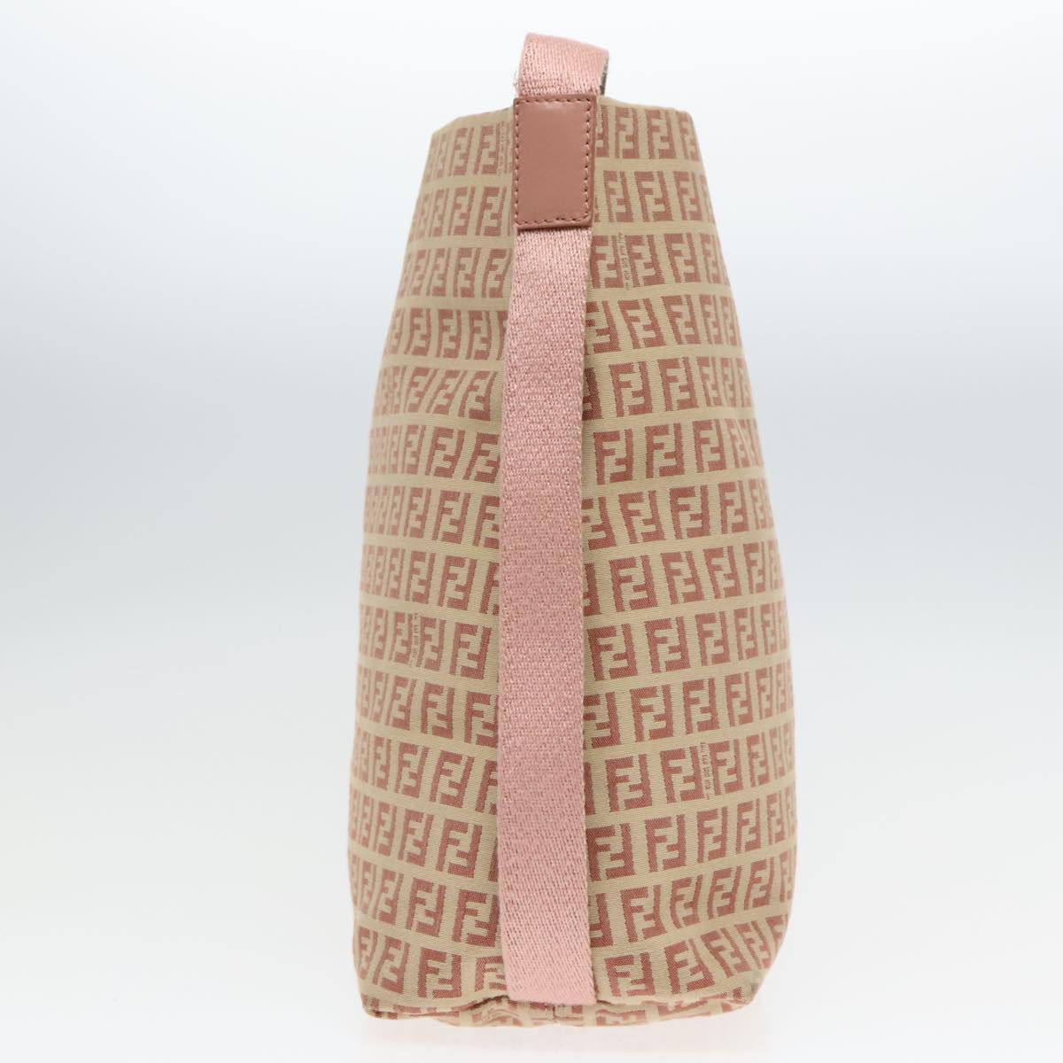 FENDI Zucchino Canvas Shoulder Bag Beige Auth 92675