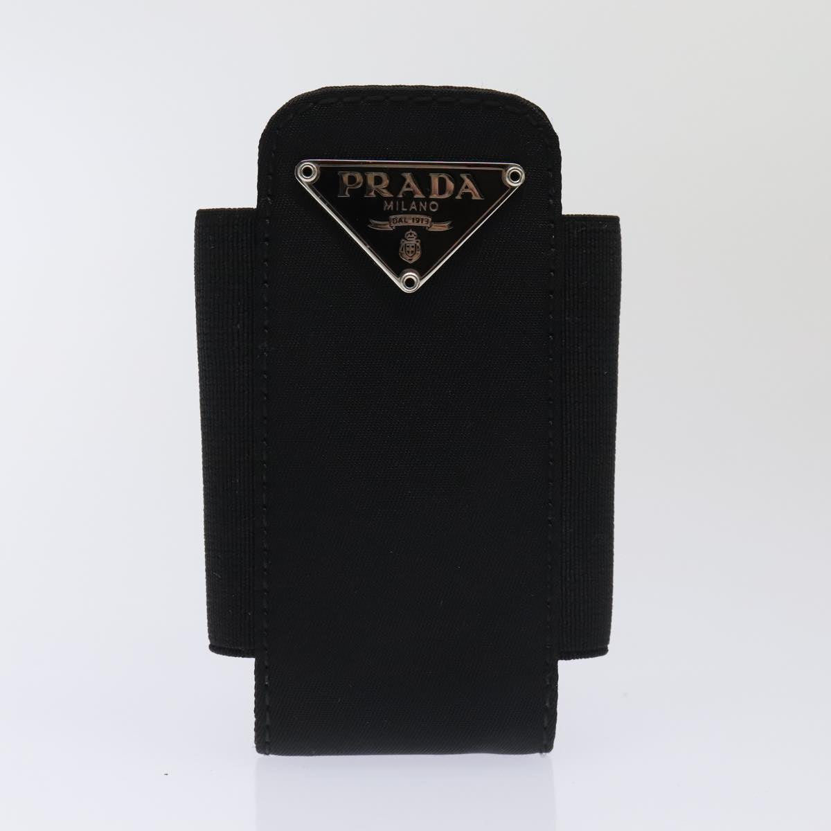 PRADA Multi Case Accessory Case Nylon 2Set Black Silver Auth 92686