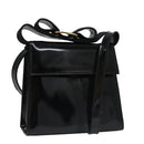 Salvatore Ferragamo Shoulder Bag Patent Leather Black Gold Auth 92696-1