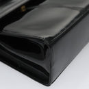 Salvatore Ferragamo Shoulder Bag Patent Leather Black Gold Auth 92696-9