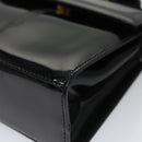 Salvatore Ferragamo Shoulder Bag Patent Leather Black Gold Auth 92696-14
