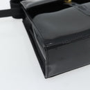 Salvatore Ferragamo Schoudertas Lakleer Zwart Goud Auth 92696-16