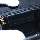 Salvatore Ferragamo Shoulder Bag Patent Leather Black Gold Auth 92696-12