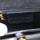 Salvatore Ferragamo Schoudertas Lakleer Zwart Goud Auth 92696-11