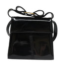 Salvatore Ferragamo Shoulder Bag Patent Leather Black Gold Auth 92696-13