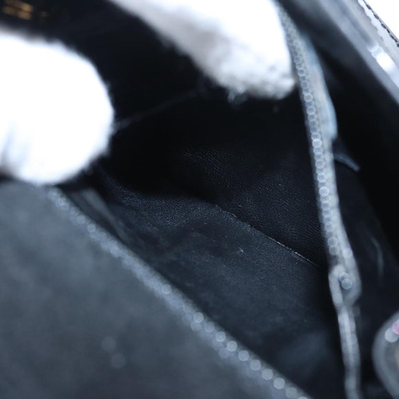 Salvatore Ferragamo Shoulder Bag Patent Leather Black Gold Auth 92696