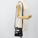 Salvatore Ferragamo Shoulder Bag Patent Leather Black Gold Auth 92696-23