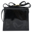 Salvatore Ferragamo Schoudertas Lakleer Zwart Goud Auth 92696-2