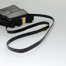 Salvatore Ferragamo Shoulder Bag Patent Leather Black Gold Auth 92696-7