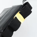 Salvatore Ferragamo Schoudertas Lakleer Zwart Goud Auth 92696-7