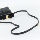 Salvatore Ferragamo Schoudertas Lakleer Zwart Goud Auth 92696-5
