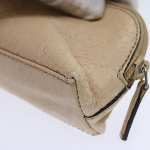GUCCI GG Canvas Pouch Leder Outlet Beige Gold 272367 Auth 92704