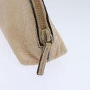 GUCCI GG Canvas Pouch Leder Outlet Beige Gold 272367 Auth 92704-8