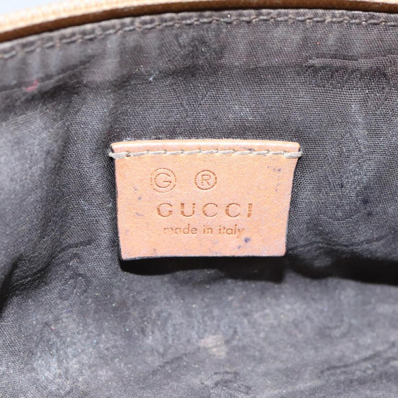 GUCCI GG Canvas Pouch Leder Outlet Beige Gold 272367 Auth 92704