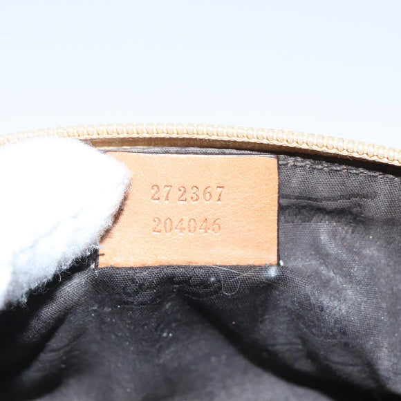 GUCCI GG Canvas Pouch Leder Outlet Beige Gold 272367 Auth 92704