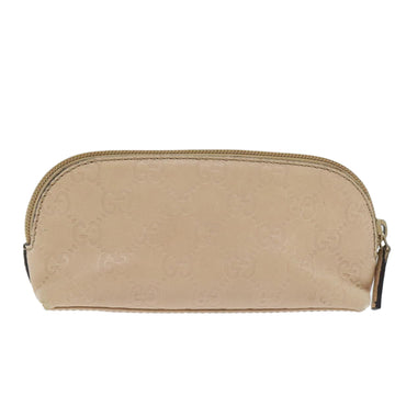 GUCCI GG Canvas Pouch Leather Outlet Beige Gold 272367 Auth 92704 - 0