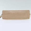 GUCCI GG Canvas Pouch Leather Outlet Beige Gold 272367 Auth 92704-6