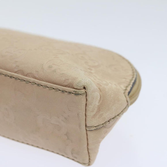 GUCCI GG Canvas Pouch Leder Outlet Beige Gold 272367 Auth 92704
