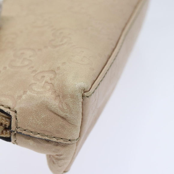 GUCCI GG Canvas Pouch Leder Outlet Beige Gold 272367 Auth 92704