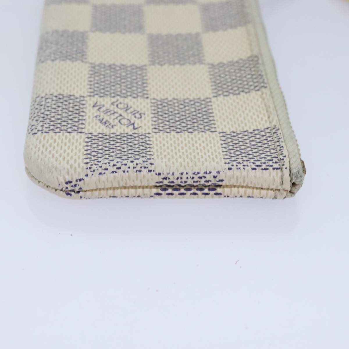 LOUIS VUITTON Damier Azur Pochette Cles Coin Purse N62659 LV Auth 92712