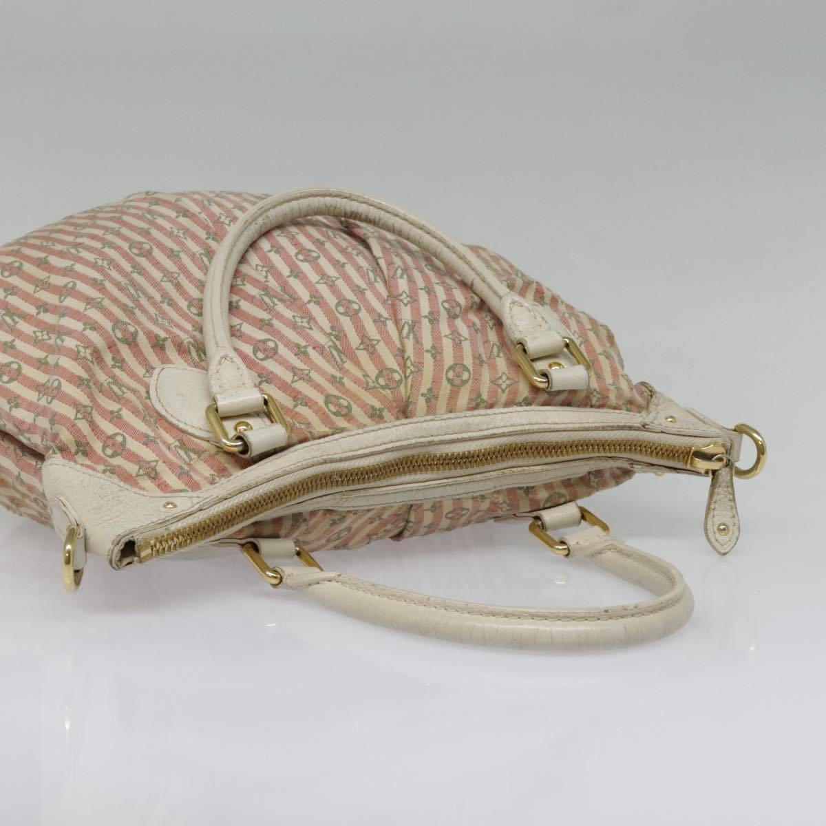 LOUIS VUITTON Mini Lin Croisette Marina PM Bag Pink White M95495 LV Auth 92715