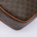 CELINE Macadam Canvas Shoulder Bag PVC Leather Brown Gold Auth 92725V-14