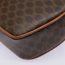 CELINE Macadam Canvas Shoulder Bag PVC Leather Brown Gold Auth 92725V-15