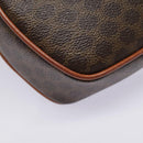 CELINE Macadam Canvas Shoulder Bag PVC Leather Brown Gold Auth 92725V-16