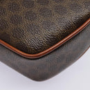 CELINE Macadam Canvas Shoulder Bag PVC Leather Brown Gold Auth 92725V-17