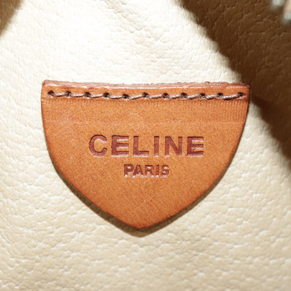 CELINE Macadam Canvas Shoulder Bag PVC Leather Brown Gold Auth 92725V