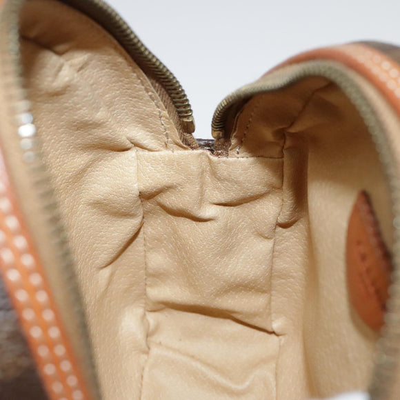 CELINE Macadam Canvas Shoulder Bag PVC Leather Brown Gold Auth 92725V