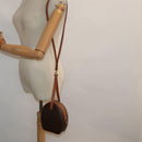 CELINE Macadam Canvas Shoulder Bag PVC Leather Brown Gold Auth 92725V-24