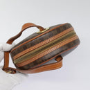 CELINE Macadam Canvas Shoulder Bag PVC Leather Brown Gold Auth 92725V-6