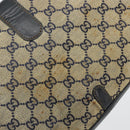 GUCCI GG Canvas Schoudertas Beige Marineblauw Goud Auth 92734-18